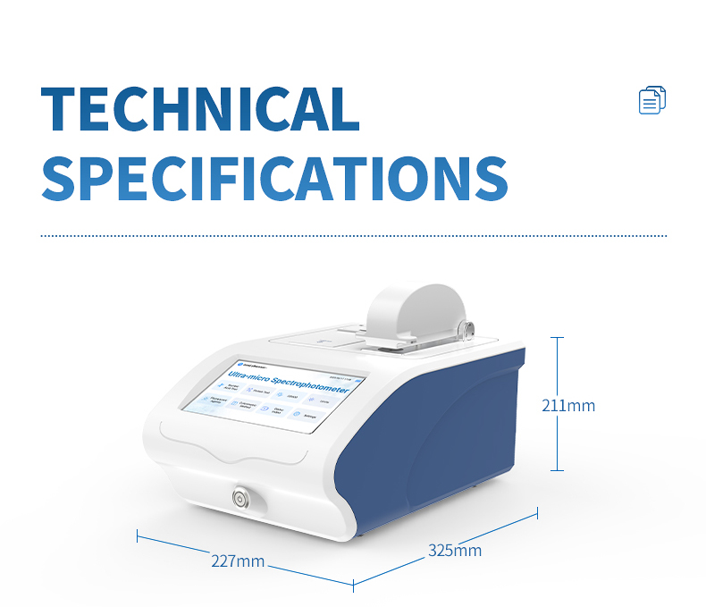HM-CWF1 compact 325mm spectrophotometer footprint for crowded molecular biology laboratory benches