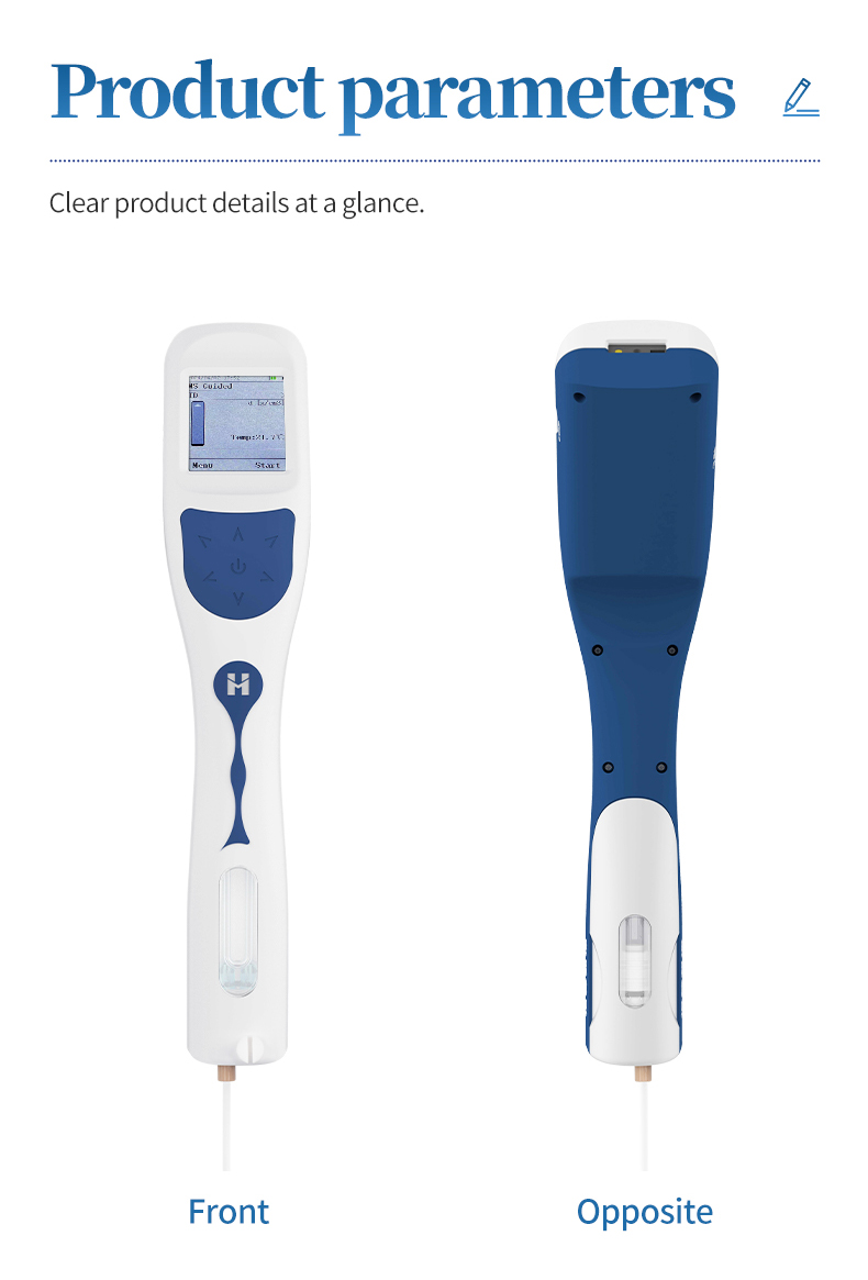 Front and back view of portable industrial density meter for process control