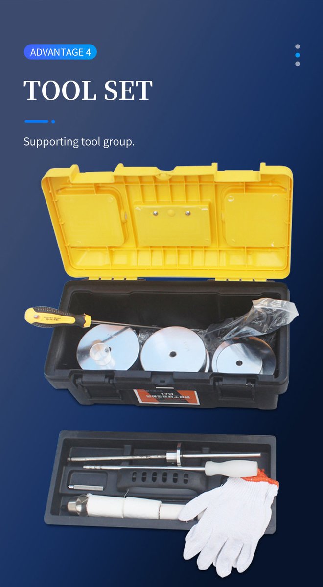Complete accessories kit with toolbox screwdriver weights die cleaning rods and protective glove