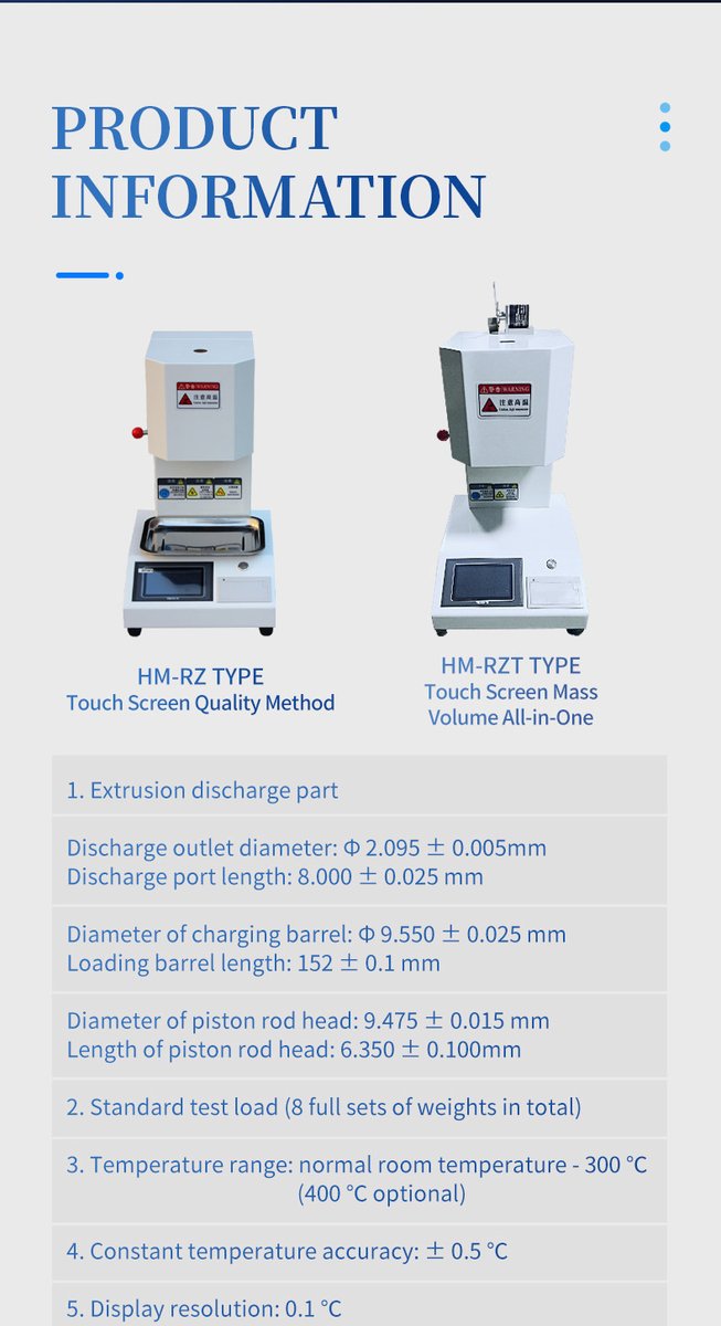 HM-RZ and HM-RZT comparison chart showing barrel die piston rod dimensions and temperature specifications