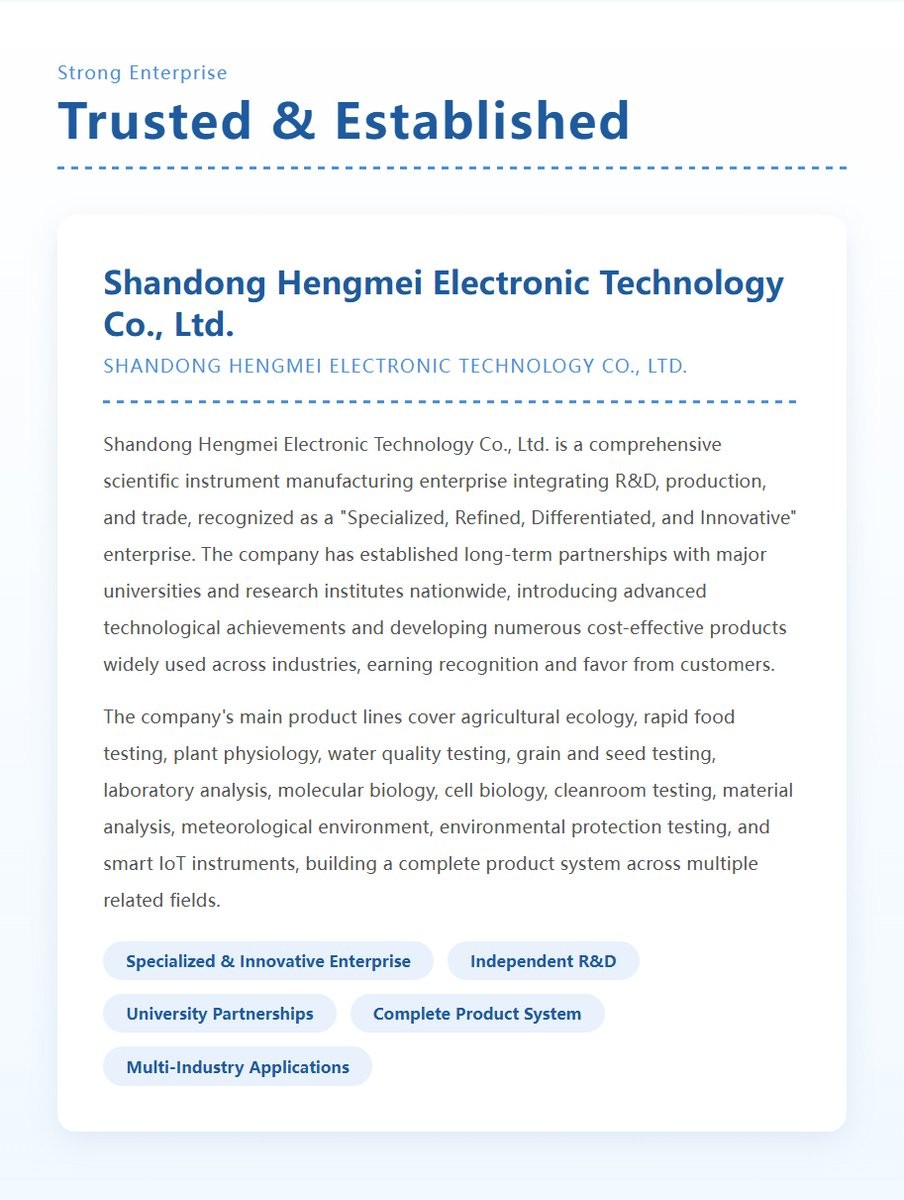 HM Instruments company profile for professional laboratory instrument sourcing and technical support